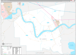 St. JamesParish (County), LA Wall Map Premium Style 2023